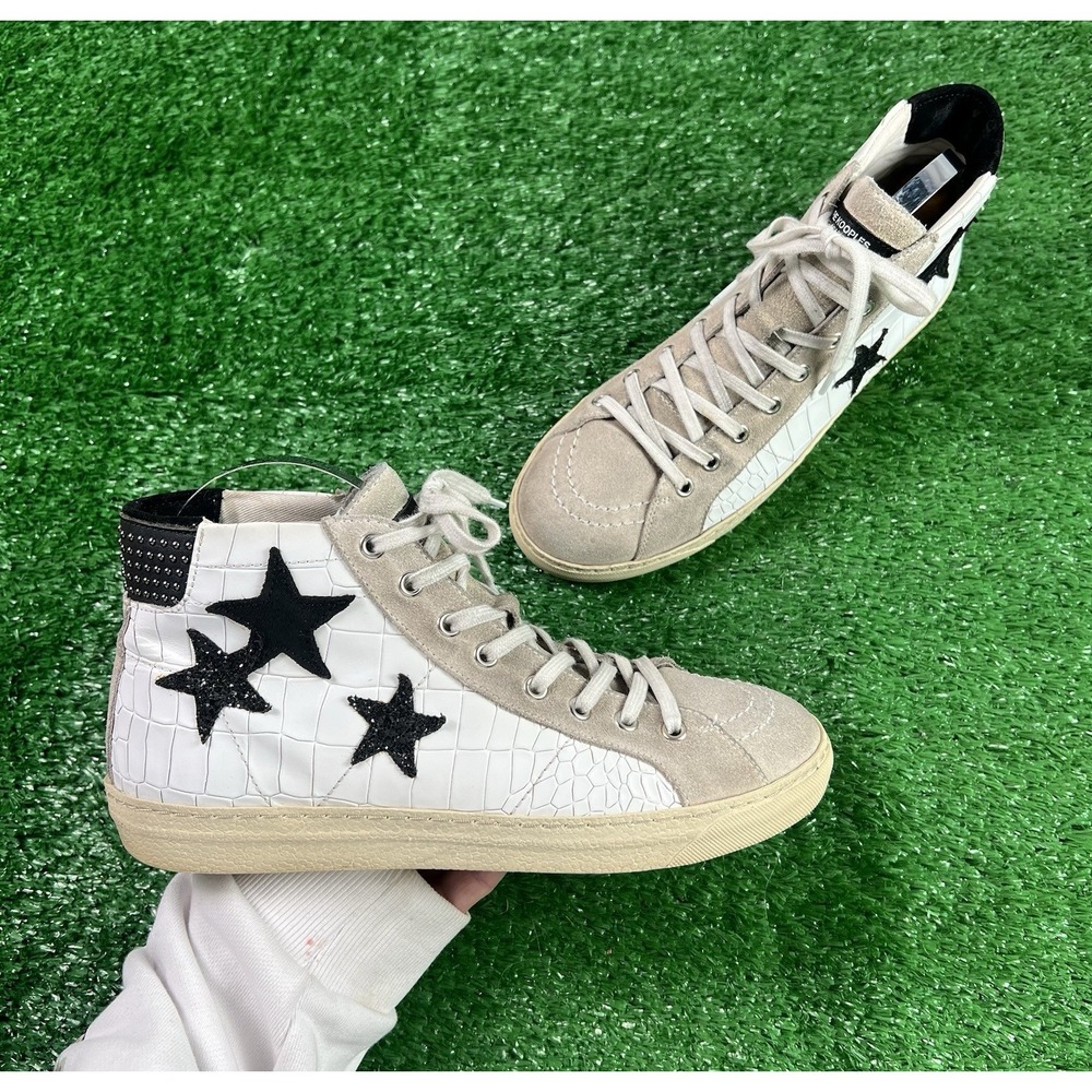 The Kooples High Top Trainers w Stars High Top Sneakers Lace Up 37 US 6.5-7
